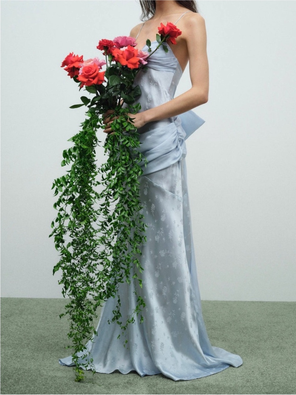 $629 NWT Light Blue For Love And Lemons Daisy Silk Gown Sz M